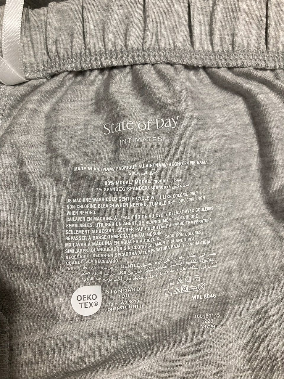 STATE OF DAY Pajama Bottoms Short GREY