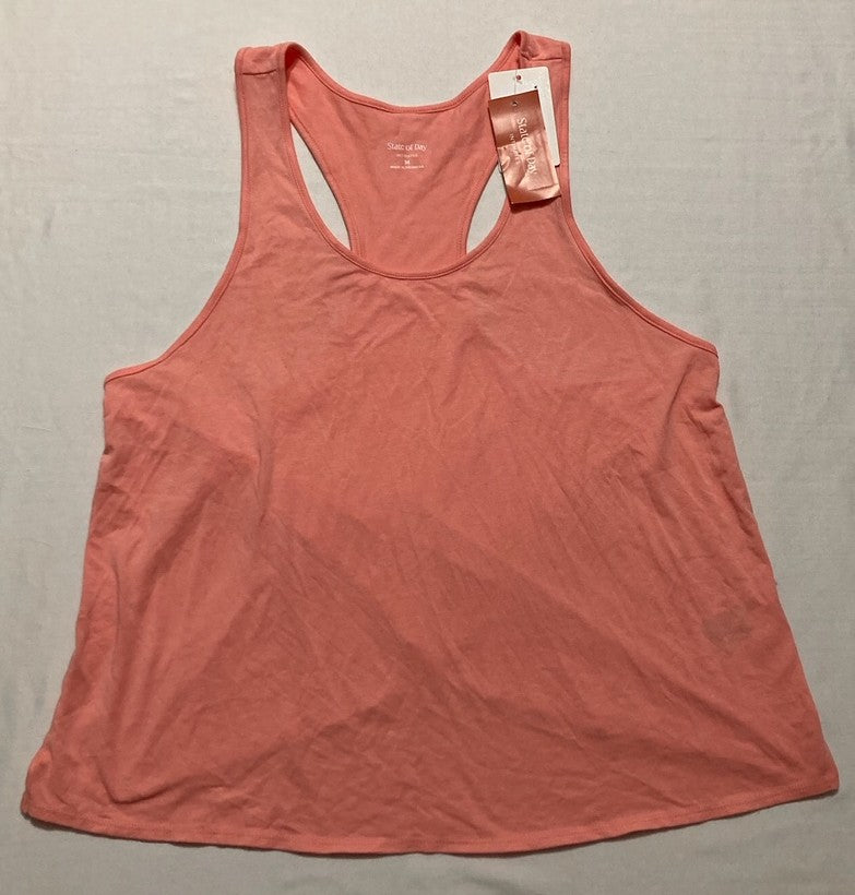 STATE OF DAY Sleeveless Top with Cross-Back Design CORAL M