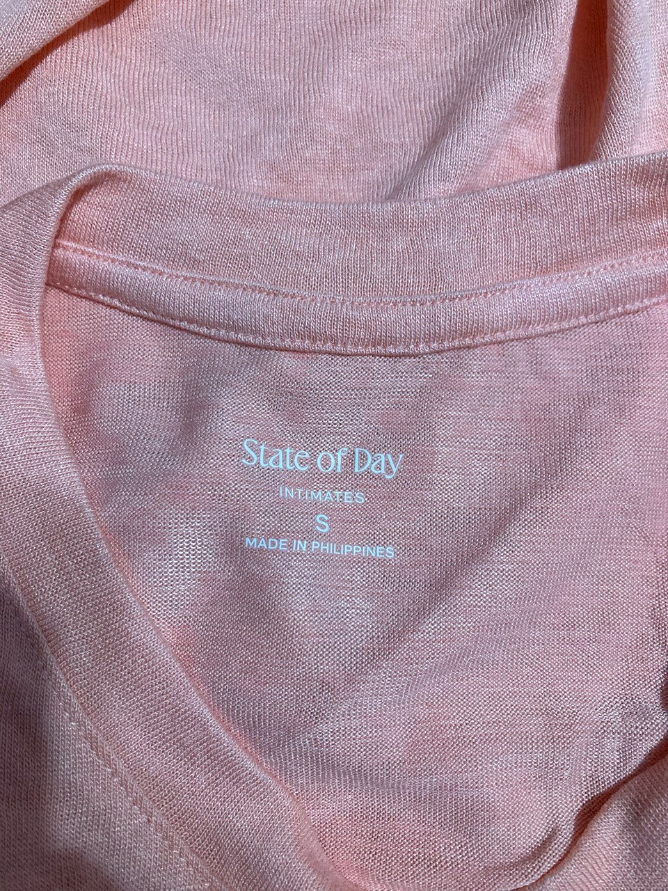 STATE OF DAY Cotton Blend Short-Sleeve top CORAL S