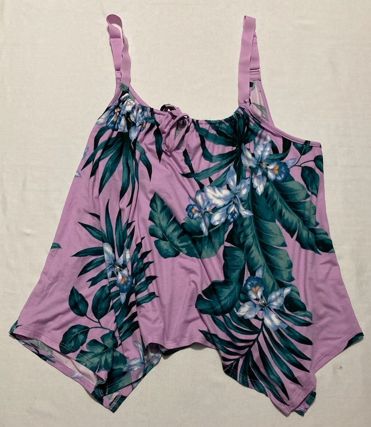 LINEA DONATELLA Tropical Floral Top PURPLE L