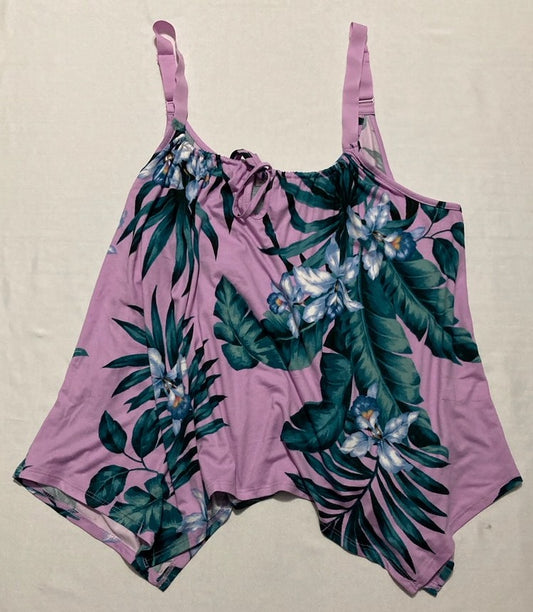 LINEA DONATELLA Tropical Floral Top PURPLE L