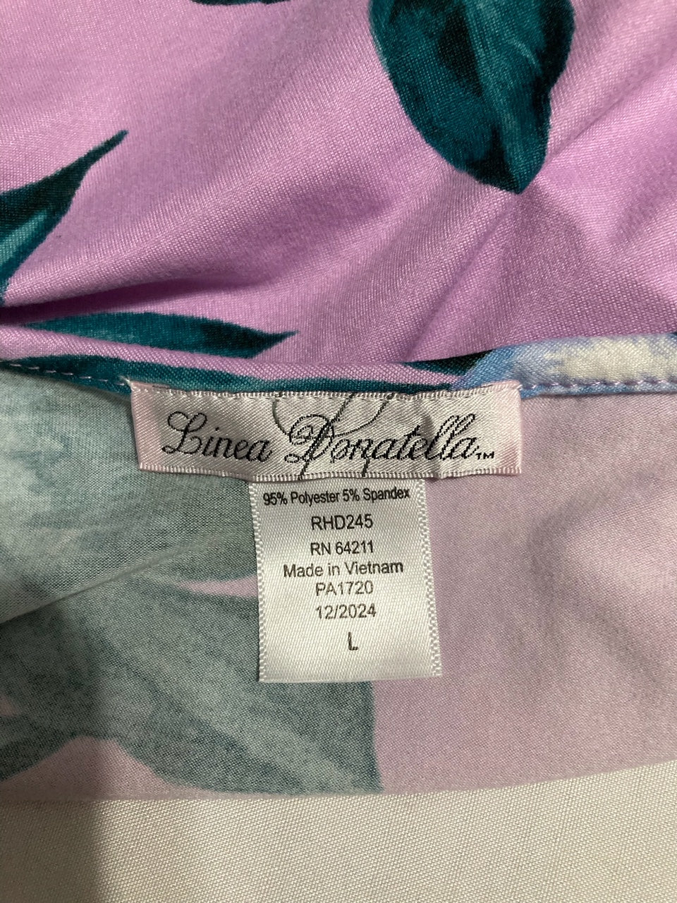 LINEA DONATELLA Tropical Floral Top PURPLE L