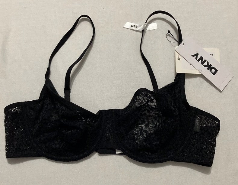 NWD DKNY Modern Lace Unlined Demi Bra BLACK 36B