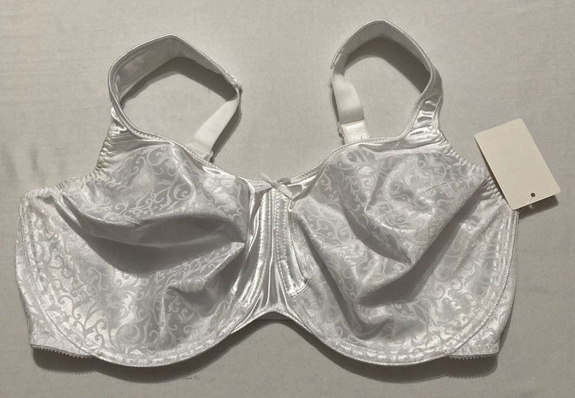 NWD BALI Minimizer Bra, Satin Tracings Underwire Bra WHITE 40DD