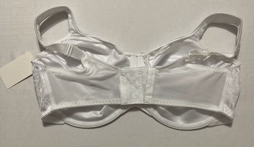 NWD BALI Minimizer Bra, Satin Tracings Underwire Bra WHITE 40DD