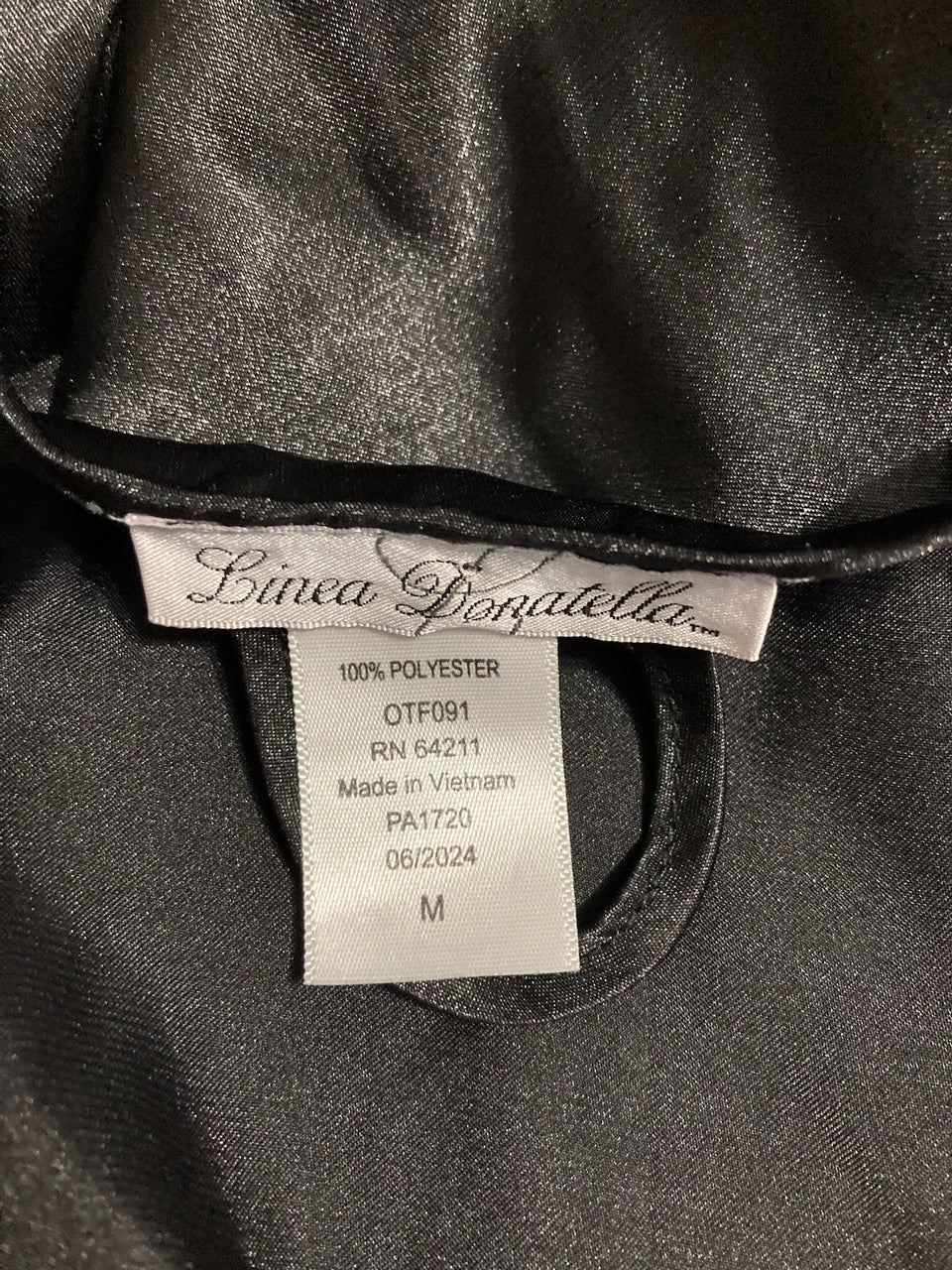 NWD LINEA DONATELLA Short Satin Only Robe BLACK M