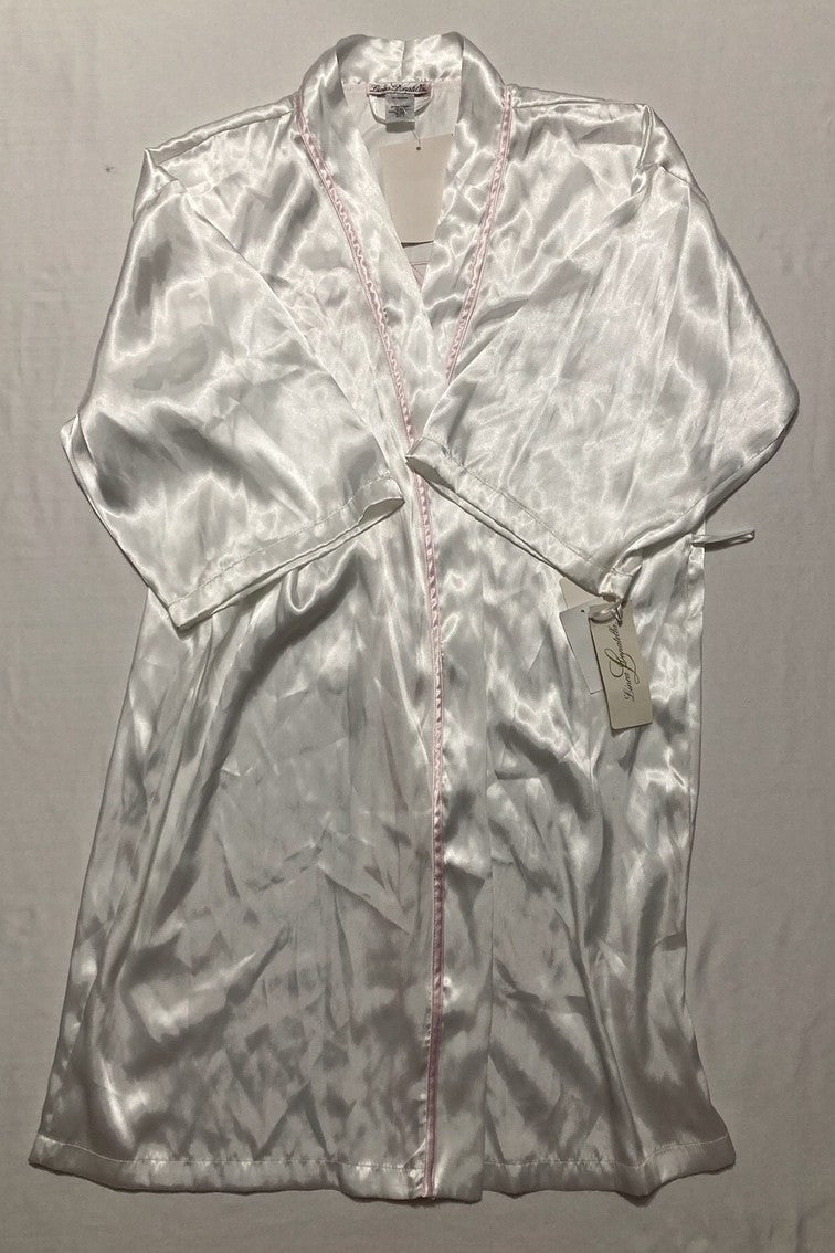 NWD LINEA DONATELLA Bride Satin Wrap Robe, Cami & Tap Shorts Set WHITE S