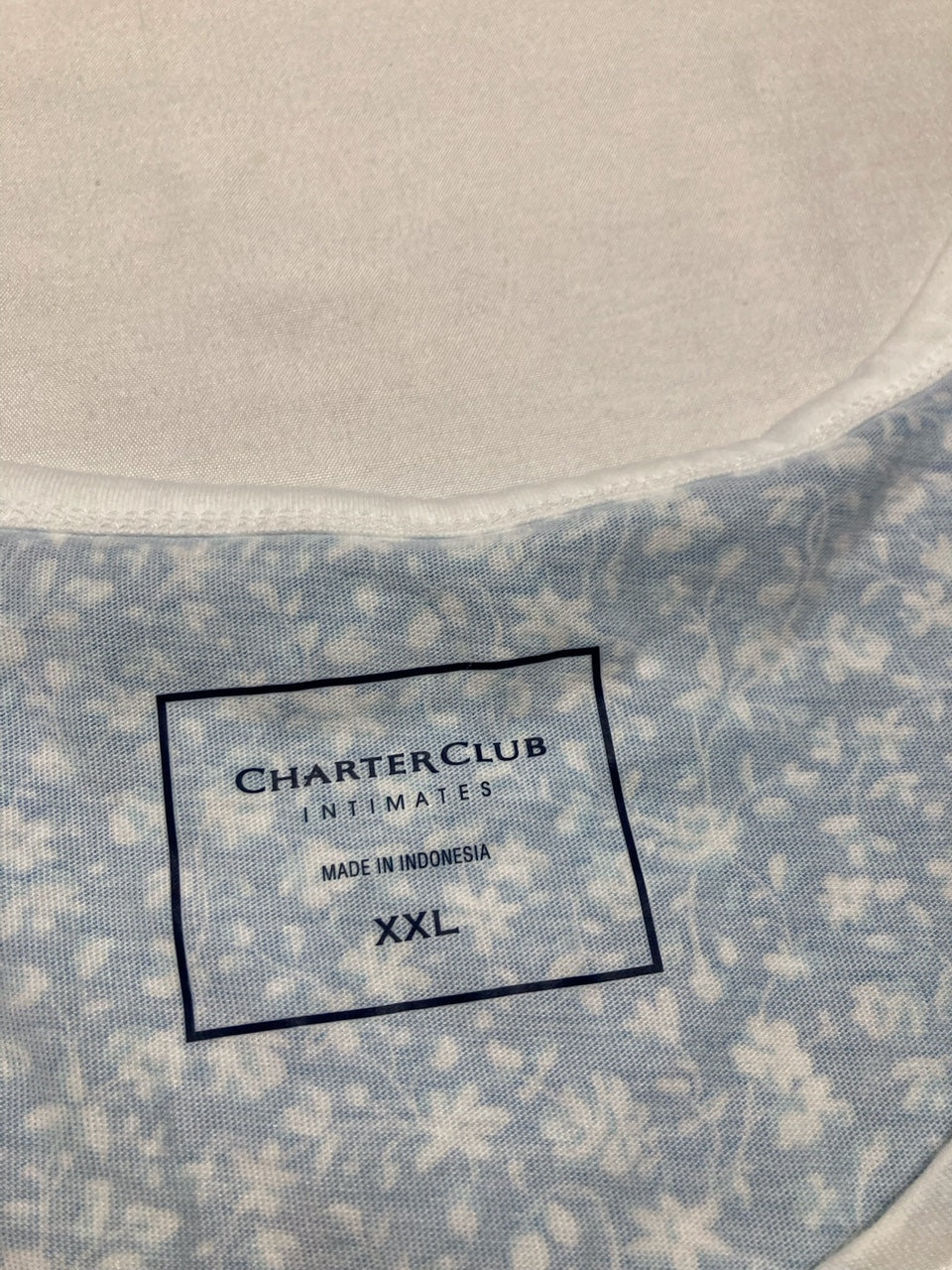 NWD CHARTER CLUB Printed Short-Sleeve Sleepshirt BLUE XXL