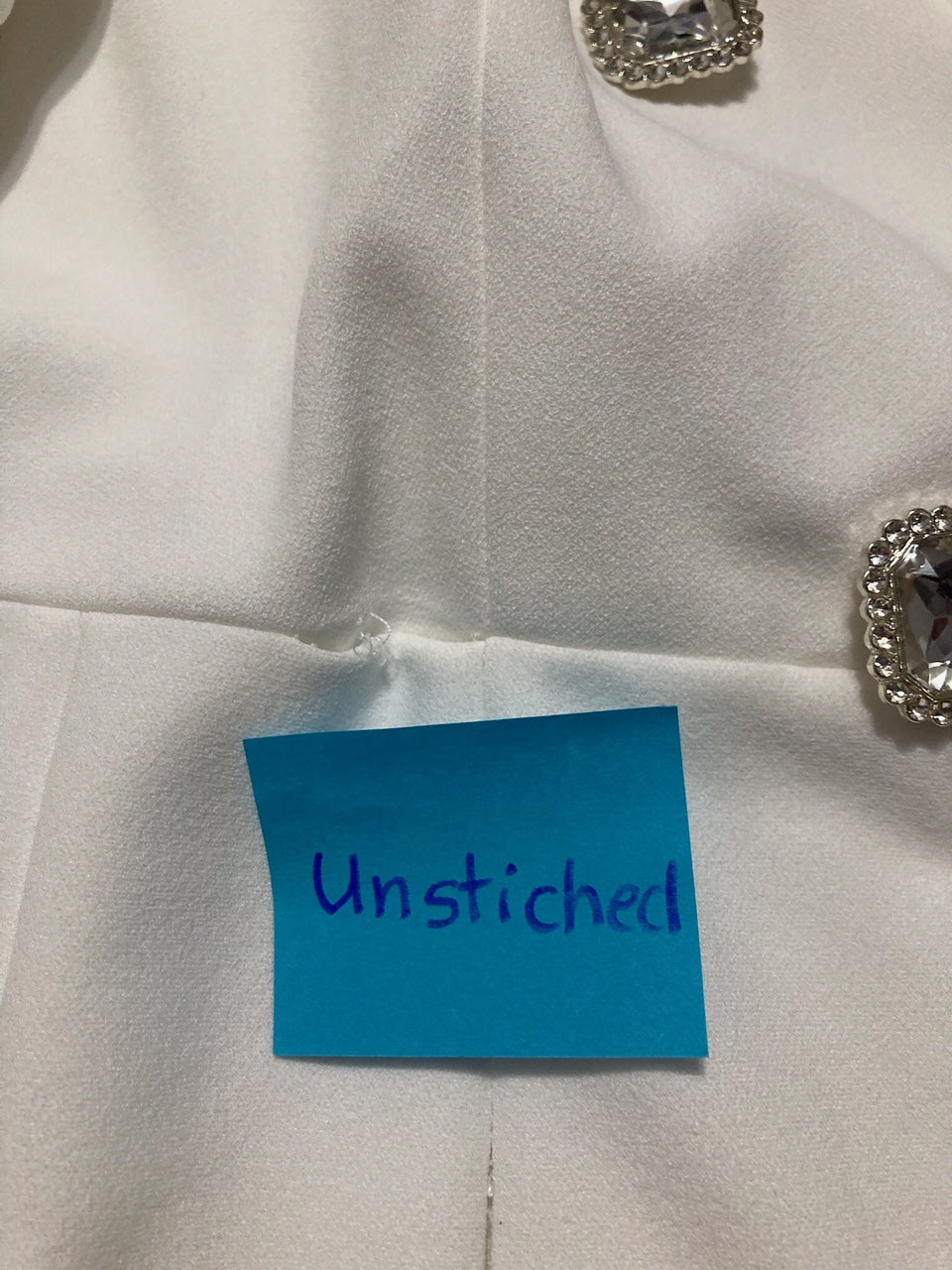 NWD ADRIANNA PAPELL Crystal Button Ivory Tuxedo Mini Dress IVORY 12