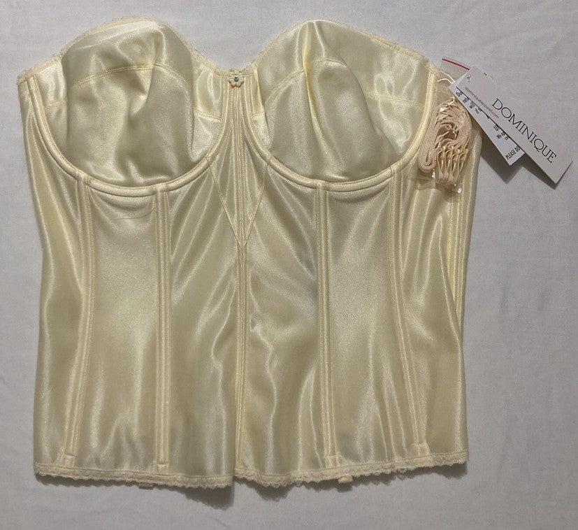 DOMINIQUE Backless Strapless Satin Longline Bustier Bridal Bra IVORY 38D