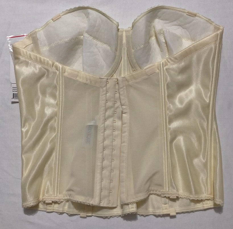 DOMINIQUE Backless Strapless Satin Longline Bustier Bridal Bra IVORY 38D