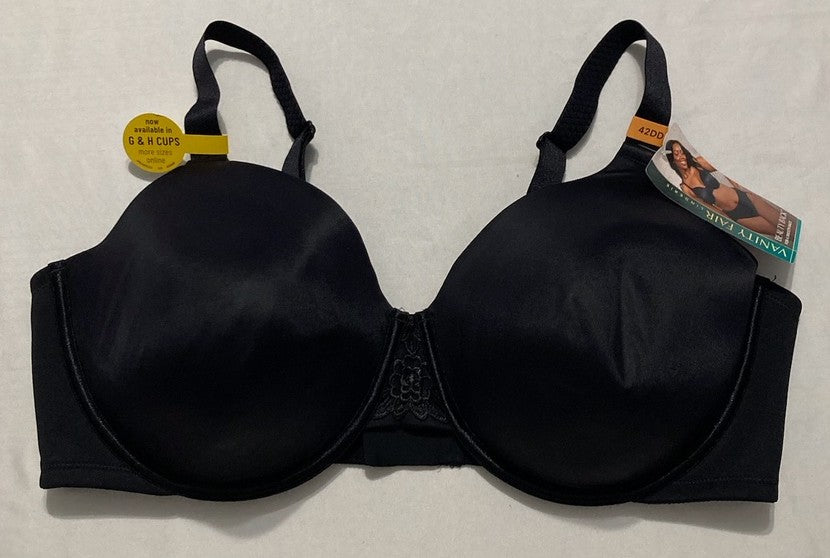 VANITY FAIR Full Figure Beauty Back Smoothing Bra BLACK 42DD