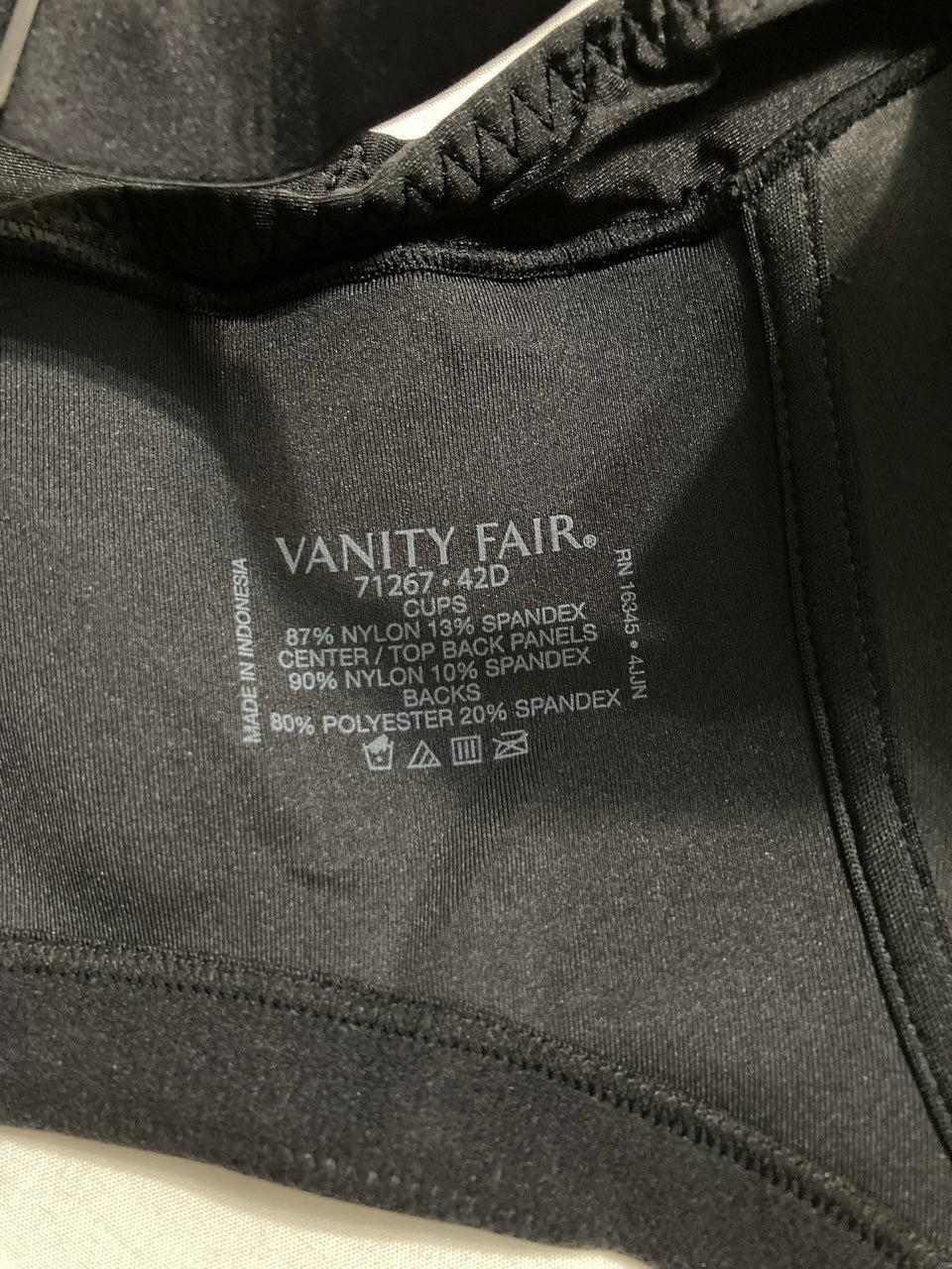 VANITY FAIR Beauty Back Full Figure Underwire BLACK 42D
