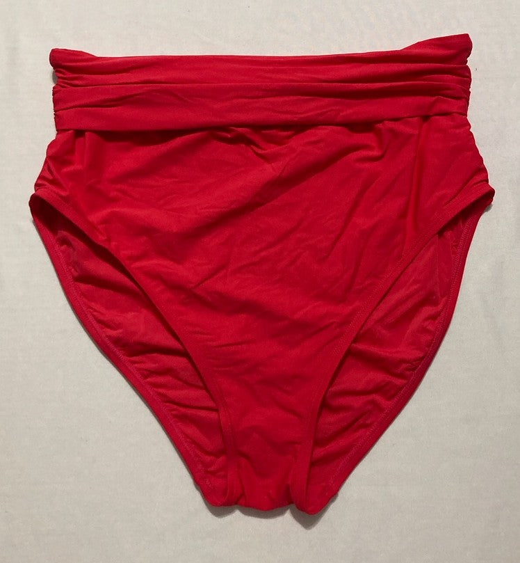 MIMI FLAMINGO Swimwear Soleil Solids Morgan High Waist Swim Bottom RED 14
