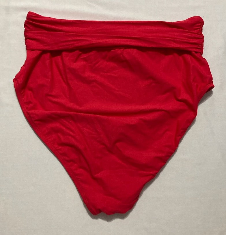 MIMI FLAMINGO Swimwear Soleil Solids Morgan High Waist Swim Bottom RED 14