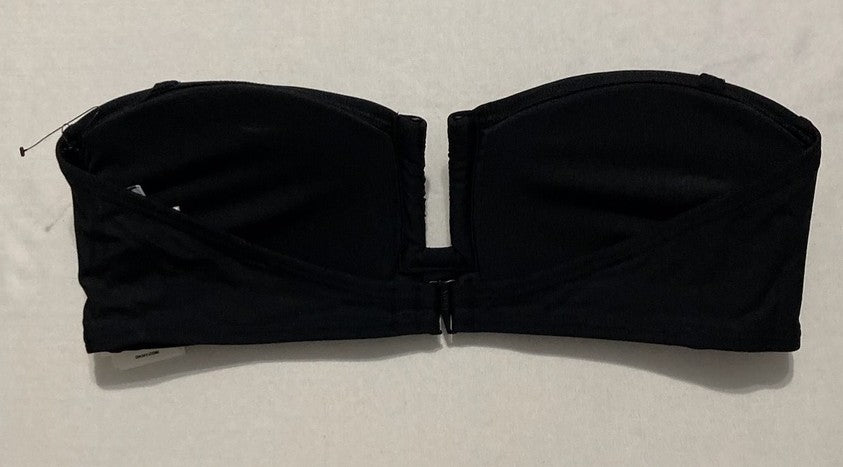 DKNY Shirred U-Wire Bandeau Bikini Top BLACK M