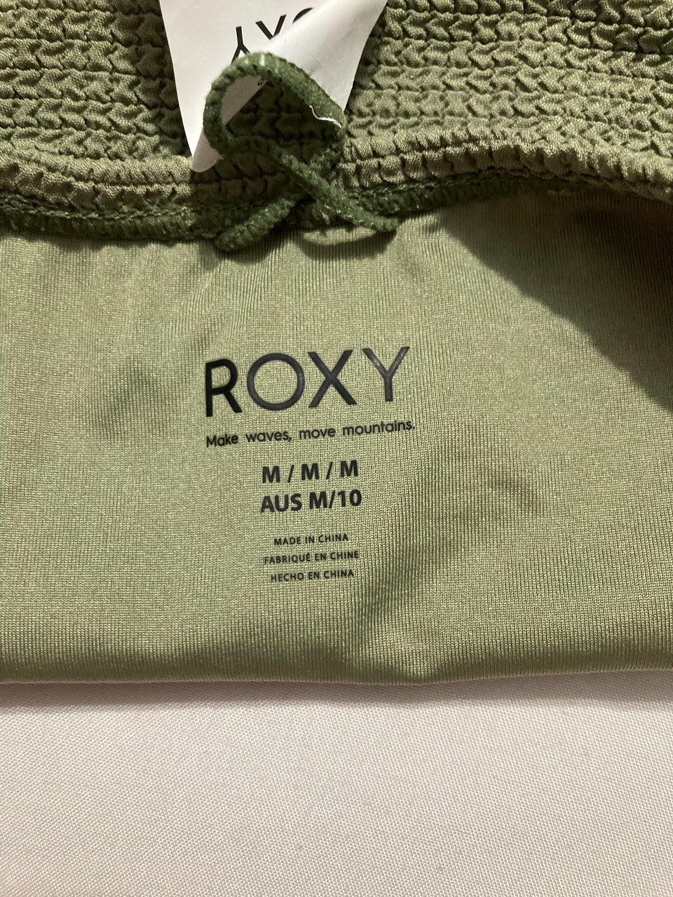 ROXY Essaouira Moderate High Leg Bikini Bottoms GREEN M