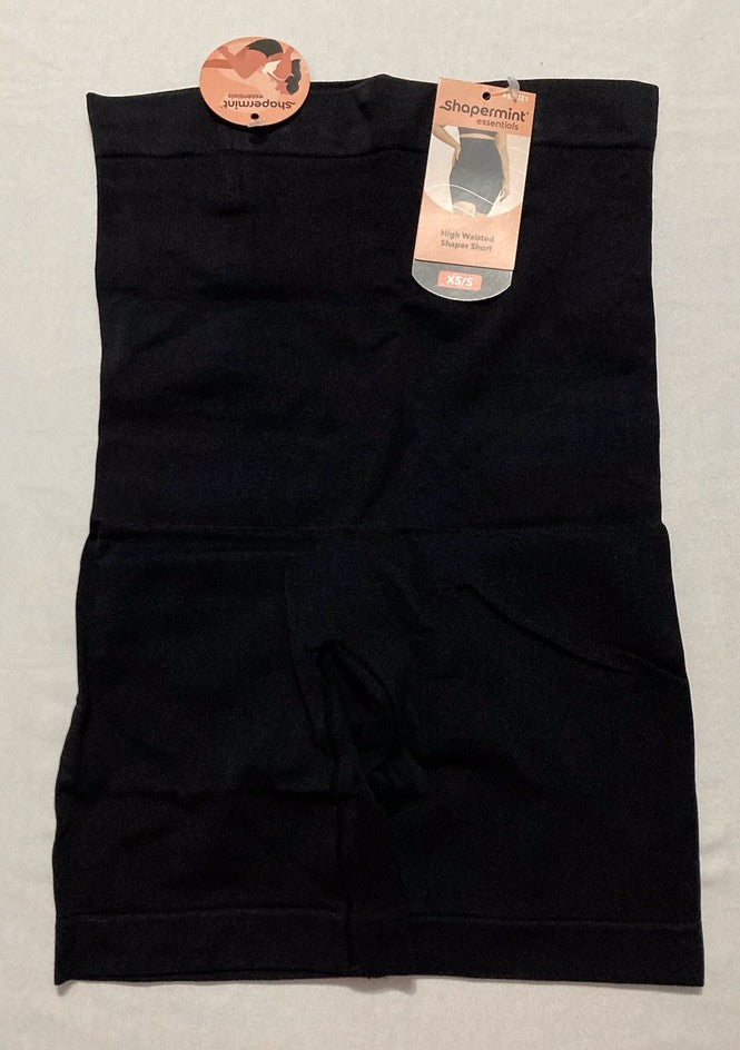 SHAPERMINT Essentials All Day Every Day High-Waisted Shaper Shorts BLACK XS