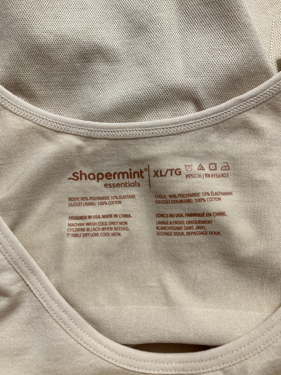 SHAPERMINT Essentials All Day Every Day Short Sleeve Bodysuit CHAI XL
