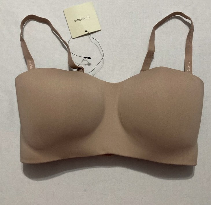 CALVIN KLEIN Form to Body Lightly Lined Bandeau Bra BEIGE L