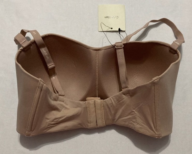 CALVIN KLEIN Form to Body Lightly Lined Bandeau Bra BEIGE L