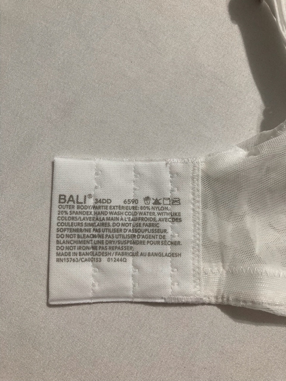 BALI Passion for Comfort Underwire WHITE 34DD