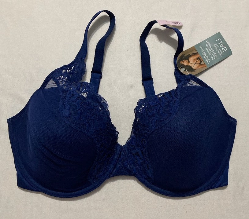 BALI Lace Underwire Bra, One Smooth U Comfort Stretch Full-Coverage NAVY 38D