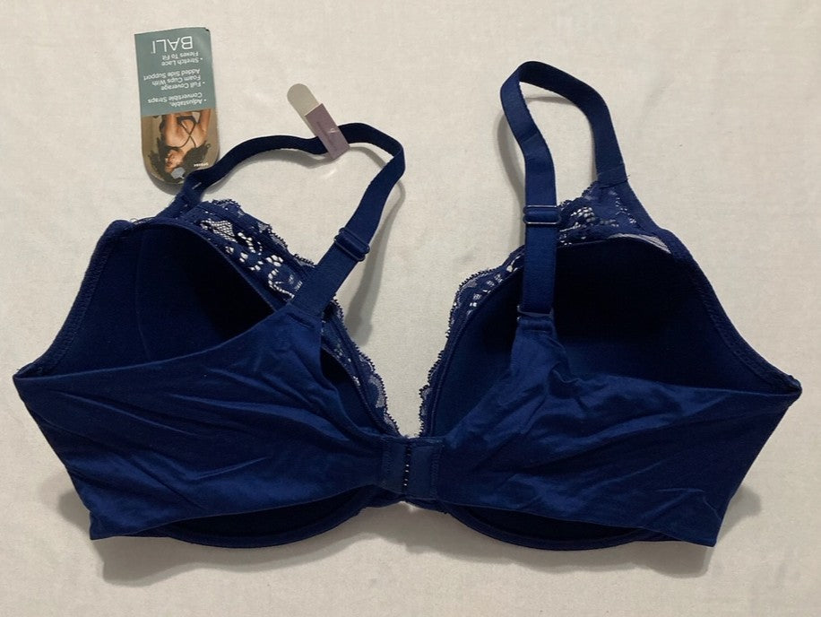 BALI Lace Underwire Bra, One Smooth U Comfort Stretch Full-Coverage NAVY 38D
