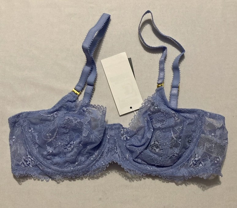 RALPH LAUREN Unlined Lace Full Coverage Bra PURPLE 34A