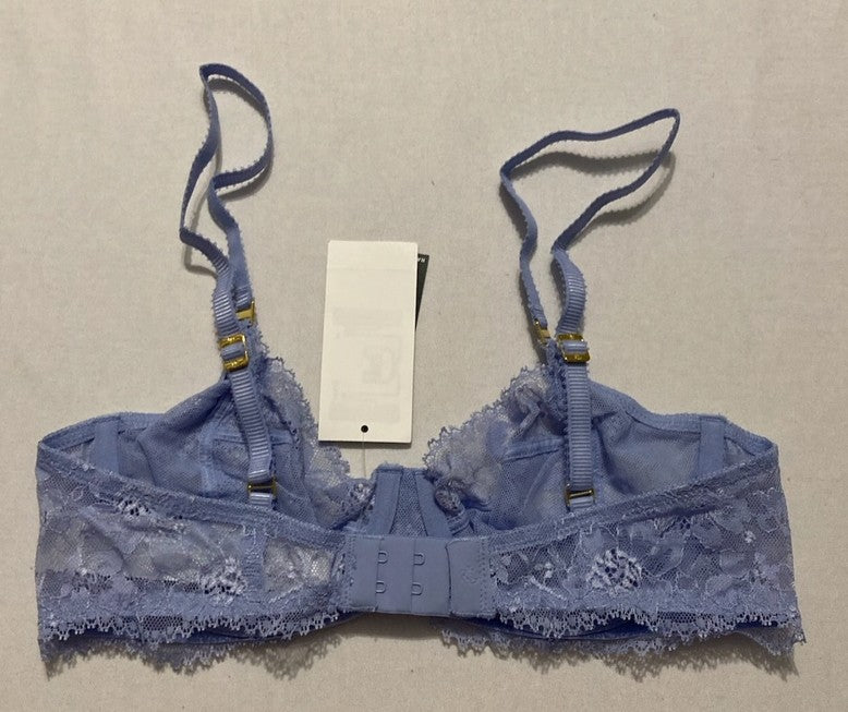 RALPH LAUREN Unlined Lace Full Coverage Bra PURPLE 34A