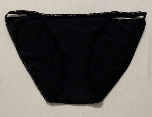 UNBRANDED Classic Panty with Soft Lace Trim BLACK L