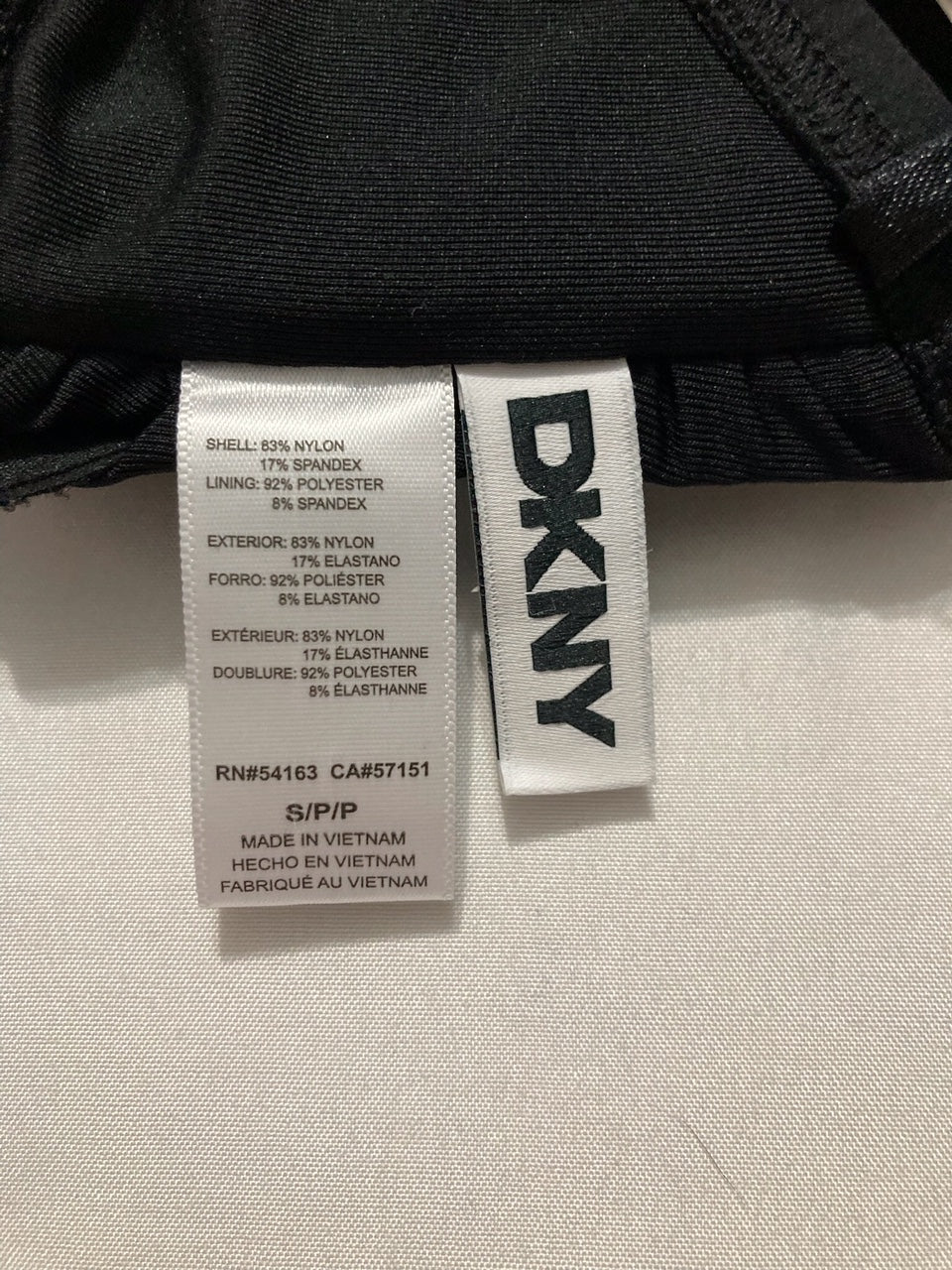 DKNY Shirred U-Wire Bandeau Bikini Top BLACK S