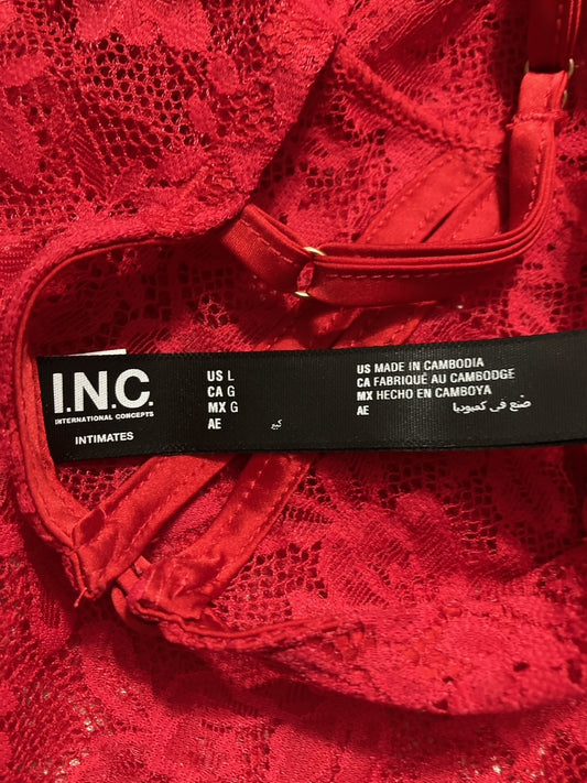 I.N.C Lace Cupped Chemise/Panty 2 piece set RED L