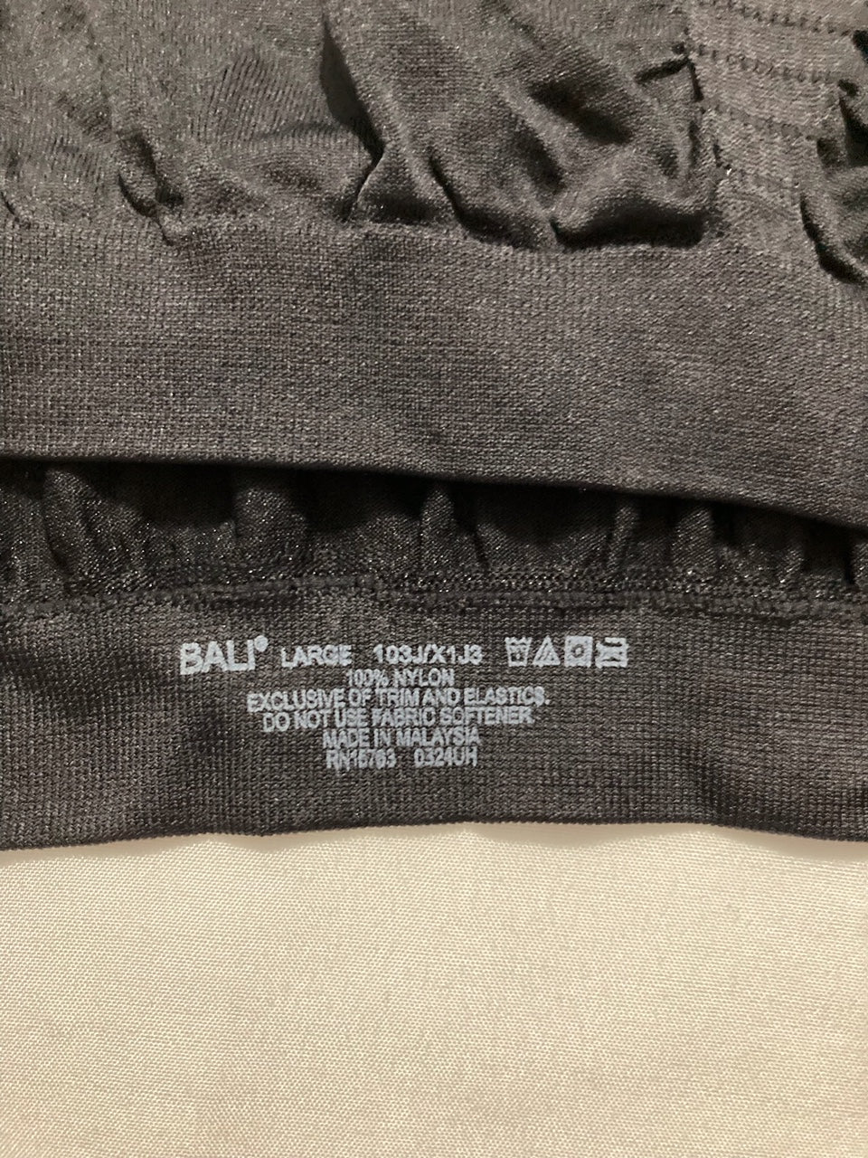 BALI Comfort Revolution Seamless T-Shirt Bra Bralette BLACK L