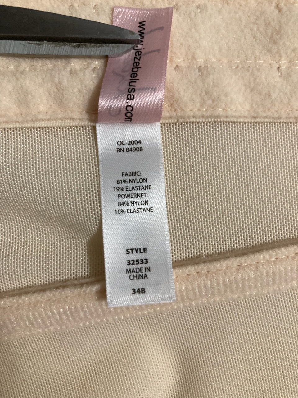 JEZEBEL Caress Bustier Bra NUDE 34B
