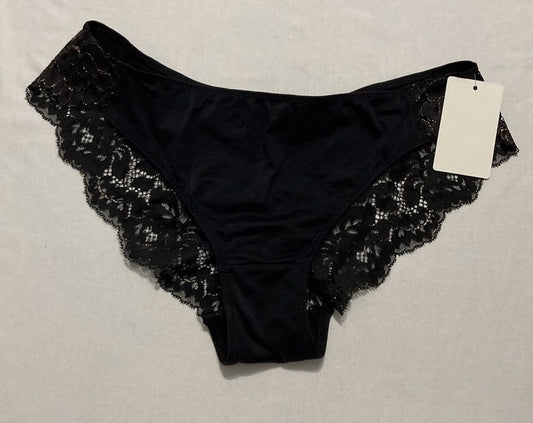 MAIDENFORM Tanga Lace Back Womens Underwear Comfort BLACK L