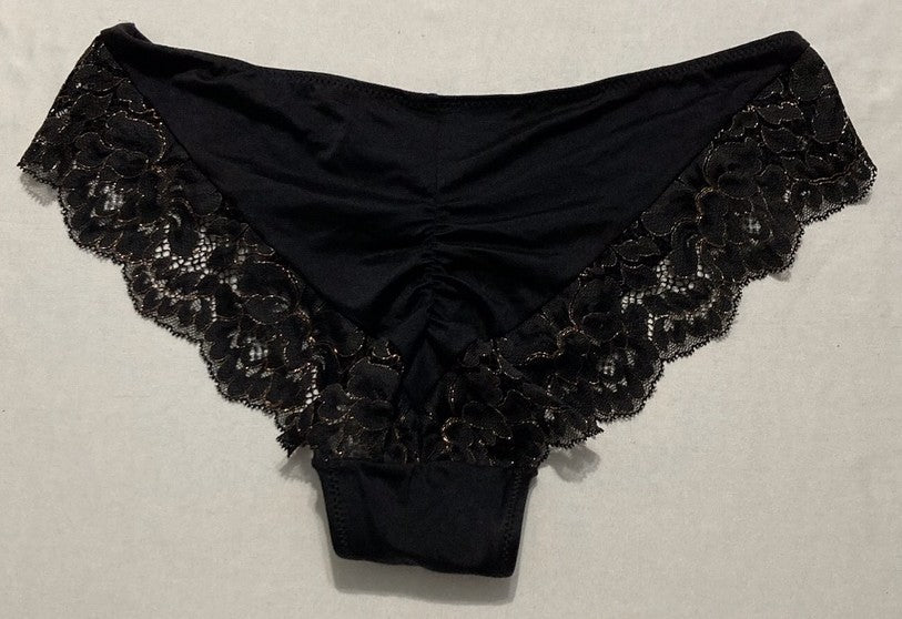 MAIDENFORM Tanga Lace Back Womens Underwear Comfort BLACK L