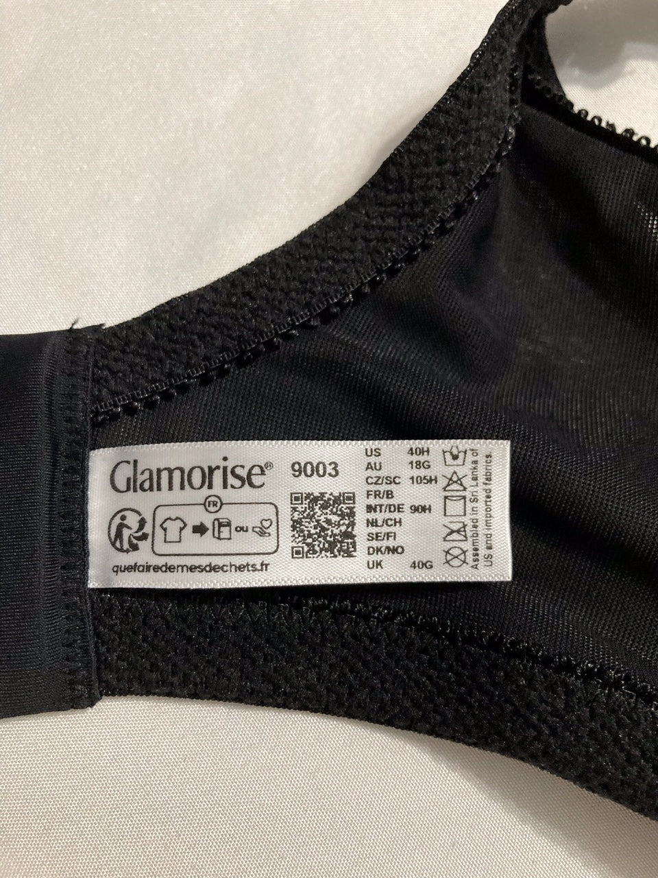 GLAMORISE Wonderwire Minimizer Bra Underwire BLACK 40H