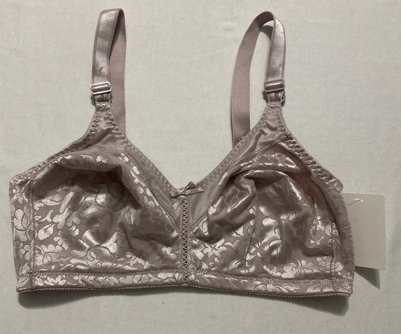 BALI Wireless Lace Bra, Double Support Lace Bras ROSE 36D