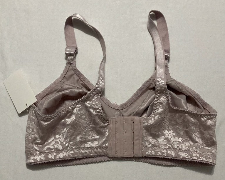 BALI Wireless Lace Bra, Double Support Lace Bras ROSE 36D