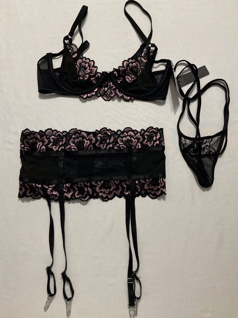 HAUTY Sweet Sorrow 3pc Bra Set BLACK XS