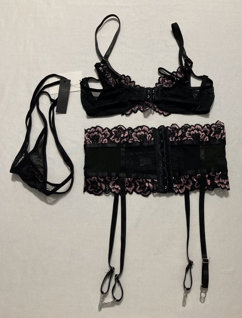 HAUTY Sweet Sorrow 3pc Bra Set BLACK XS