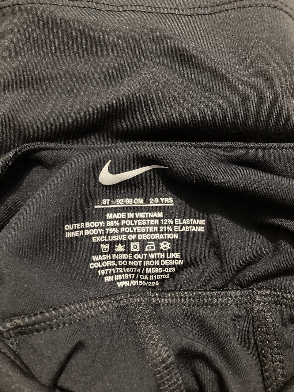 NIKE Sleeveless Athletic Tank Top BLACK 3T