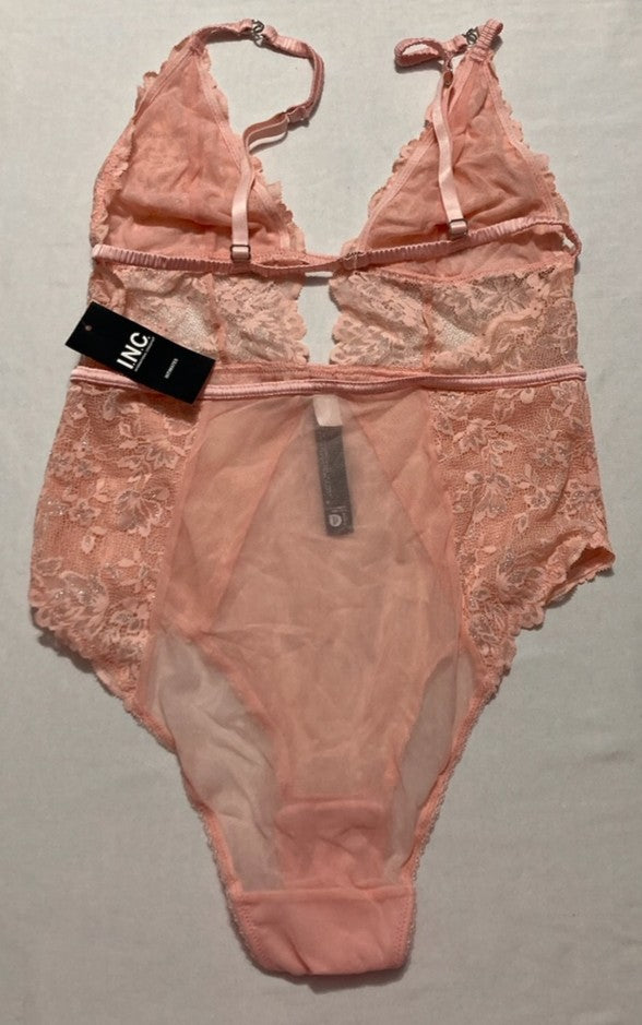 I.N.C Metallic Lace Bodysuit ROSE M