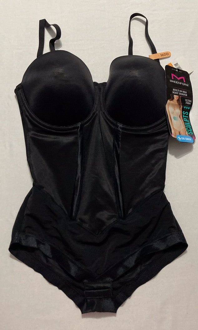 MAIDENFORM Ultra Firm Control Body Shaper BLACK 36DD