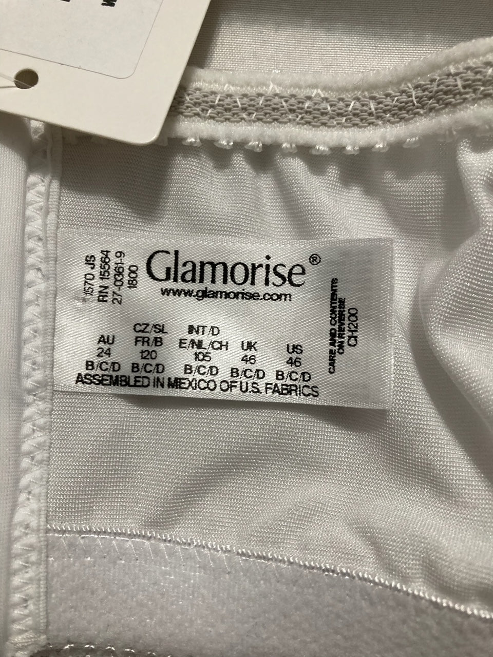 GLAMORISE Complete Comfort Wirefree Strapless Bra WHITE 46B