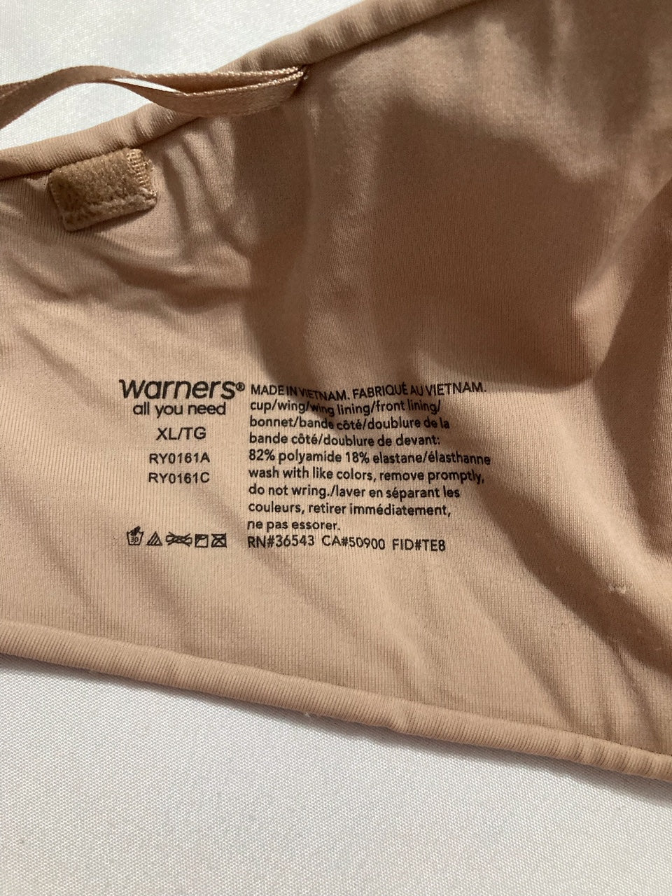 WARNER'S Easy Size Lightly Lined Wireless Strapless Bra TOASTED ALMOND XL