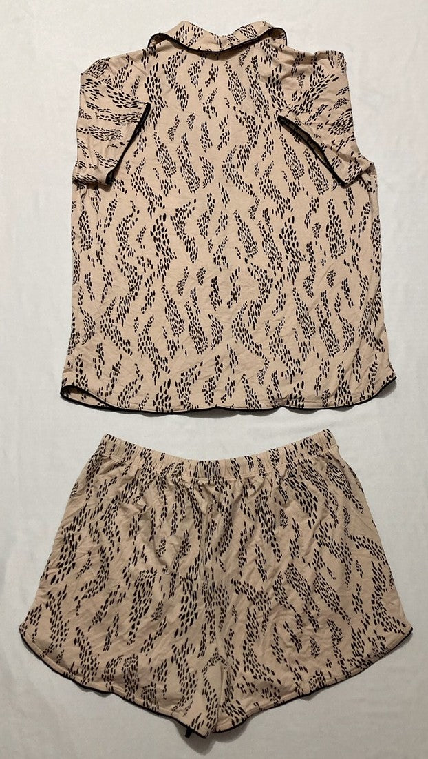 STATE OF DAY Stretch Modal Notched-Collar Pajamas Set BEIGE
