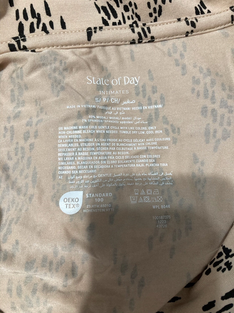 STATE OF DAY Stretch Modal Notched-Collar Pajamas Set BEIGE