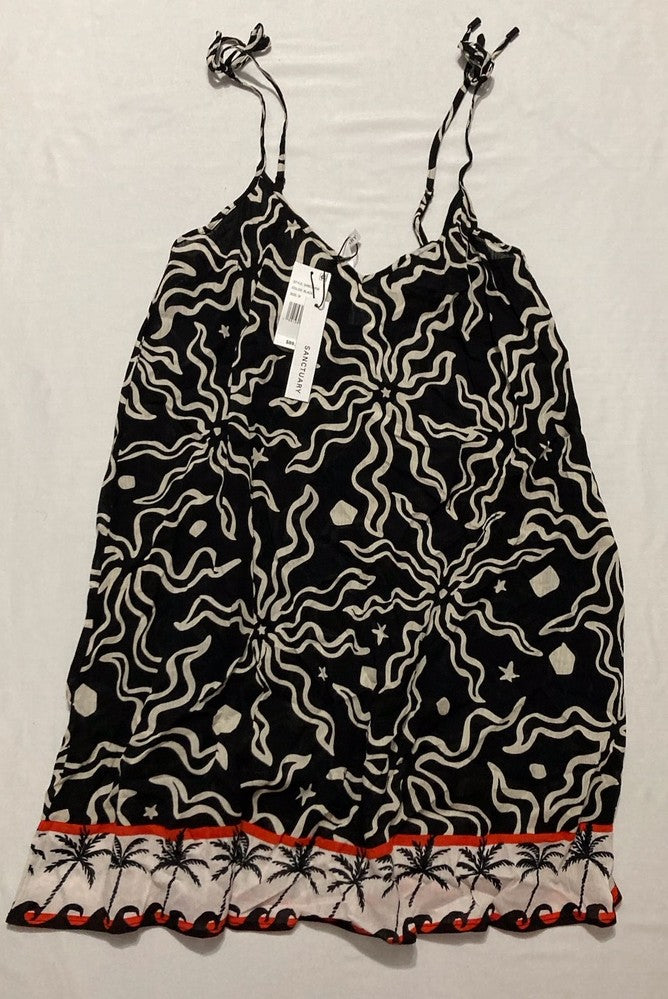 SANCTUARY Tropical Sun Print Cami Top BLACK M
